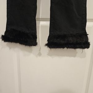 Buffal Jeans black cropped flare jeans with detachable trim size 31